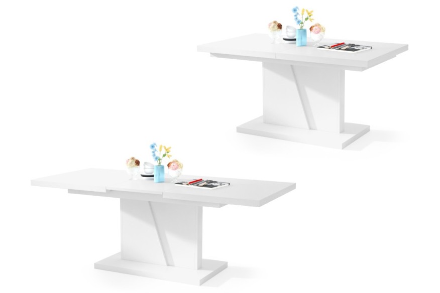 NOIR Bílý Mat - MODERNÍ SKLÁDACÍ STOLEK DO OBÝVACÍHO POKOJE